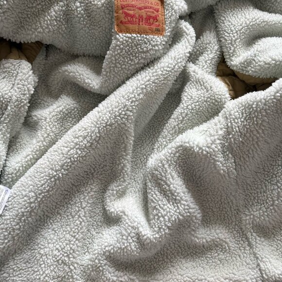 Levi's Sherpa Trucker Blue Jean Denim Jacket Mens Size 3XL Medium Wash - Picture 10 of 12